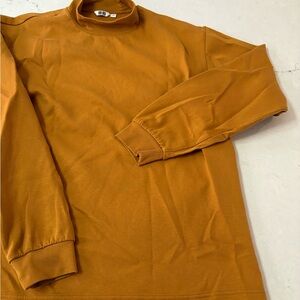 Uniqlo U Mock Neck Long Sleeve Mustard Yellow Size S Mens Cotton Spandex Capsule